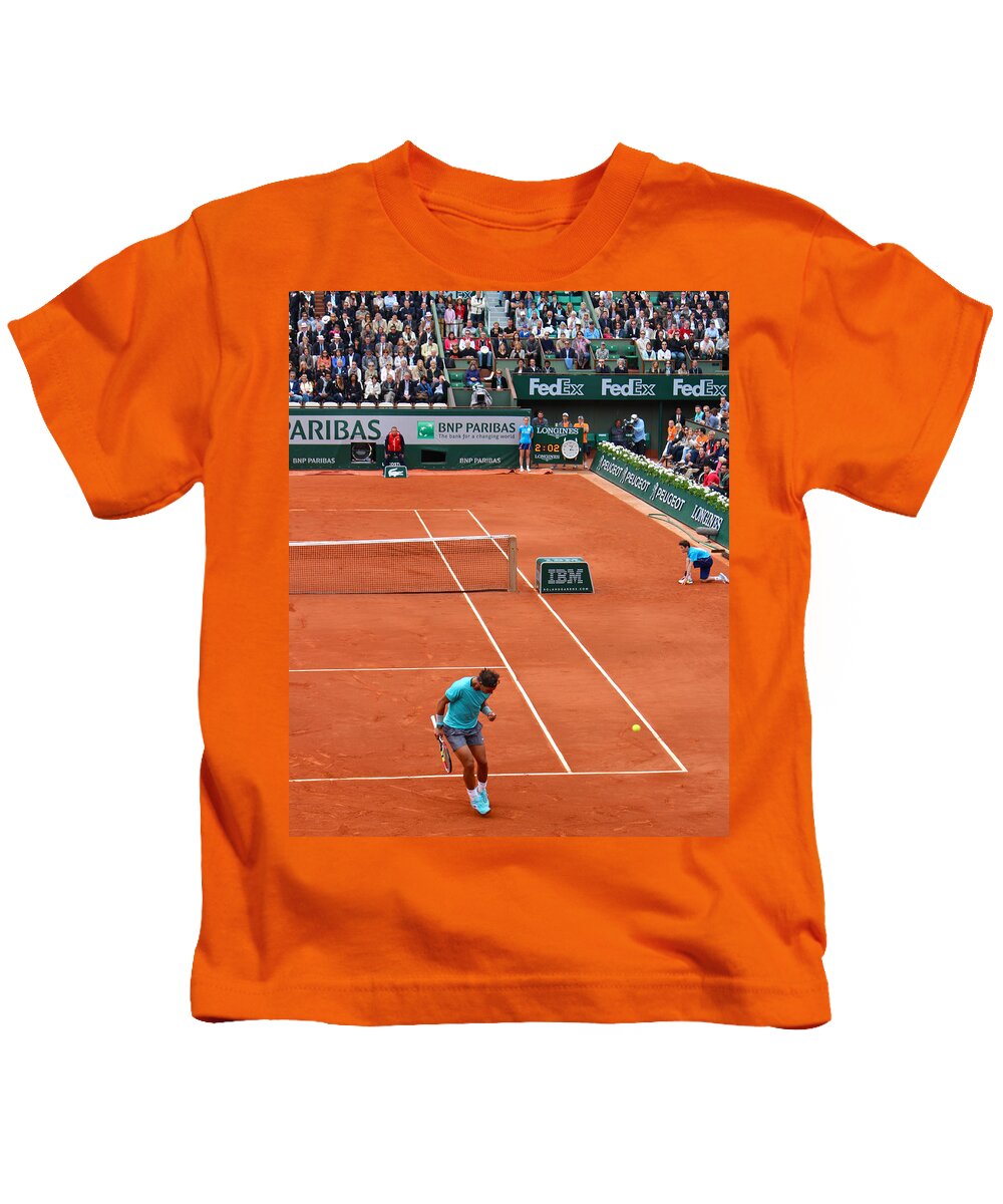 Rafa Nadal Fist Pump Kids T-Shirt by Lexi Heft