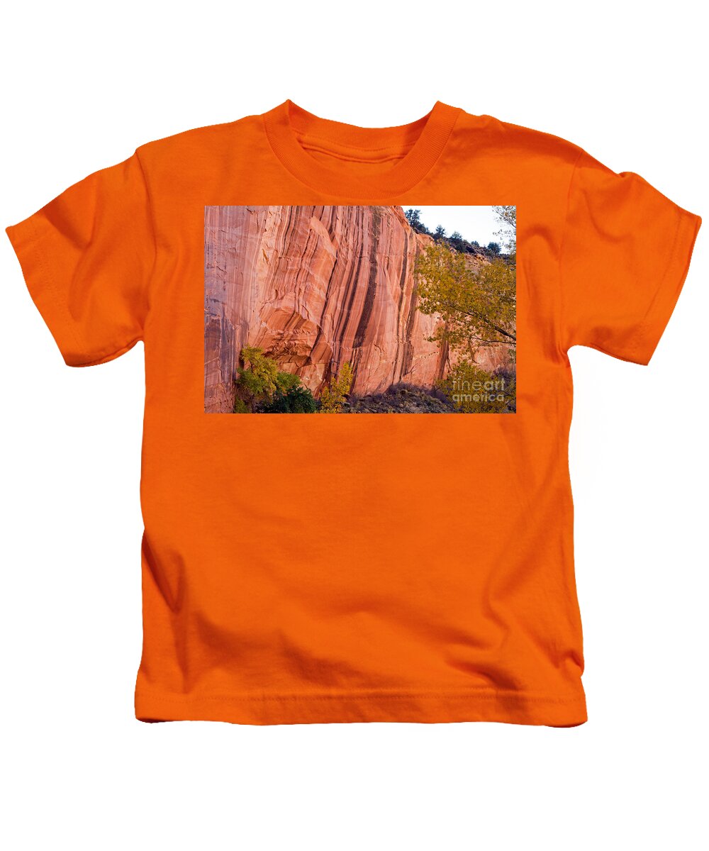 Autumn Kids T-Shirt featuring the photograph Fremont River Cliffs Capitol Reef National Park by Fred Stearns