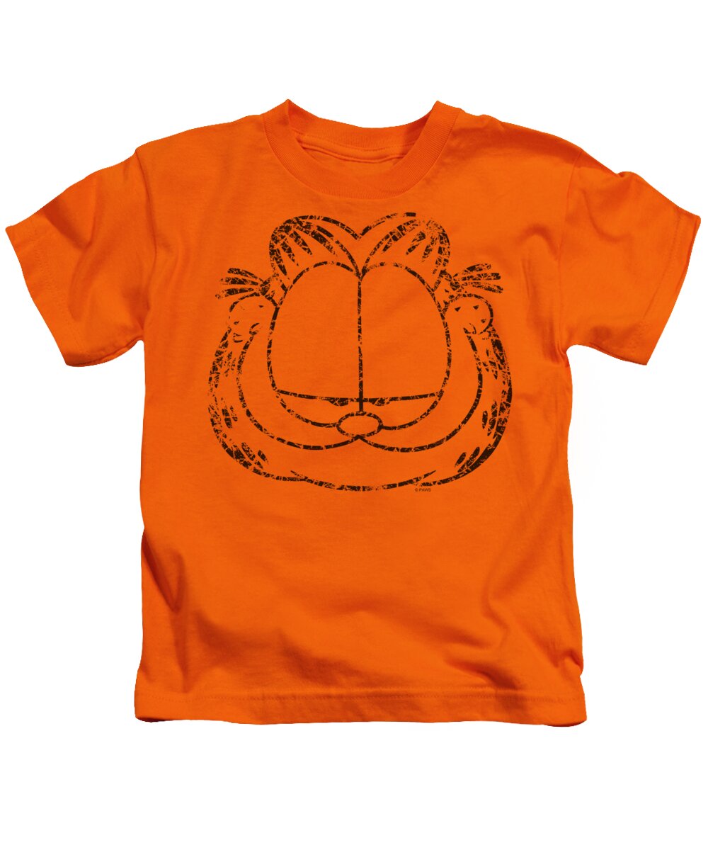 Garfield Kids T-Shirt featuring the digital art Garfield - Smirking Distressed by Brand A
