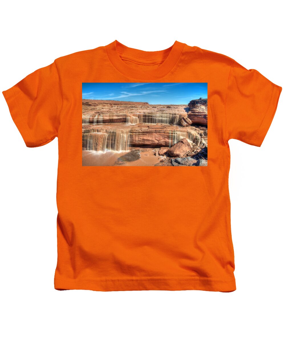 Photograph Kids T-Shirt featuring the photograph Grand Falls by Richard Gehlbach