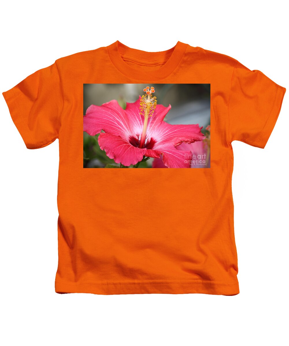 Macro Kids T-Shirt featuring the photograph Hibiscus by Todd Blanchard
