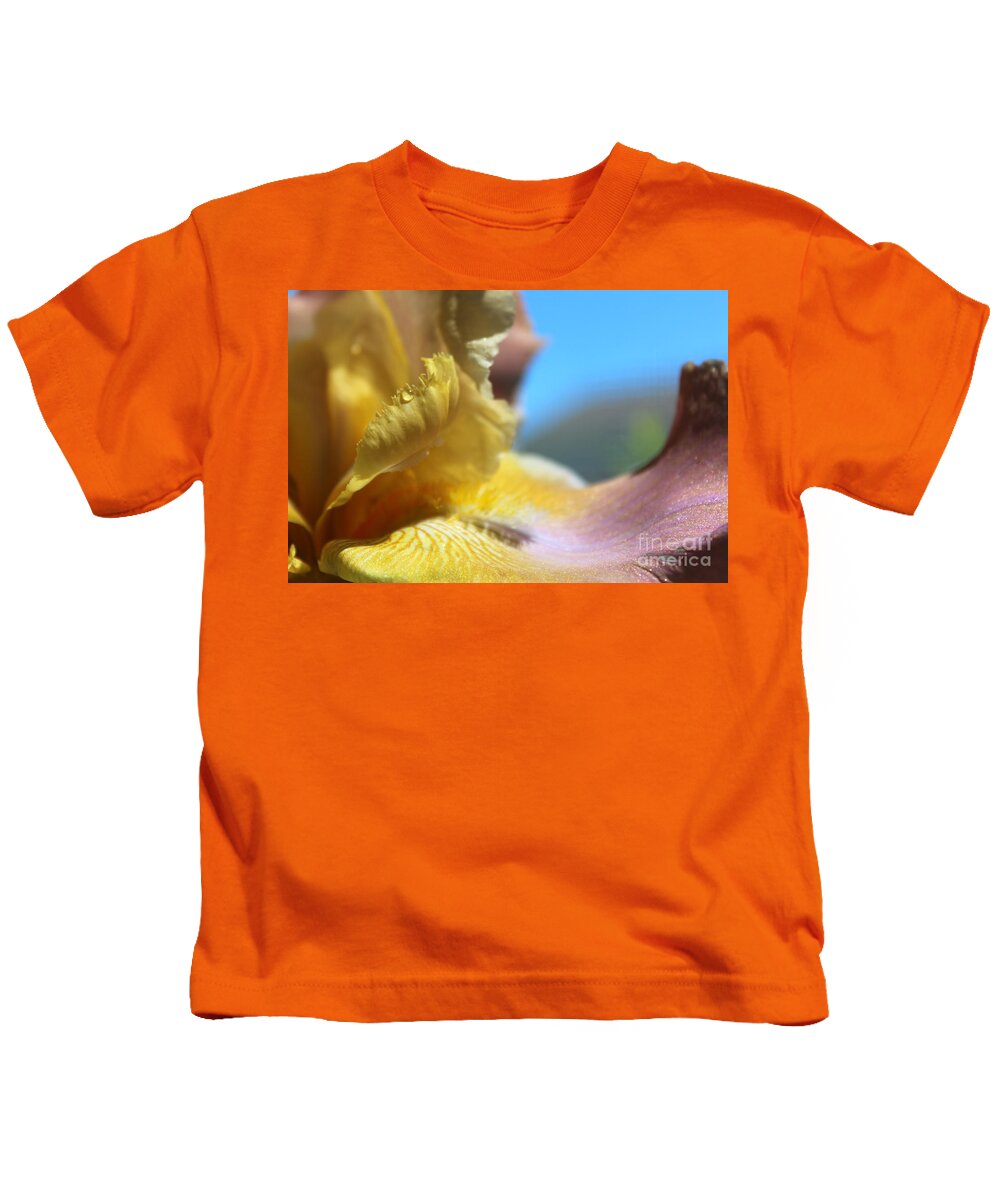Macro Kids T-Shirt featuring the photograph Iris Landscape by Stacey Zimmerman