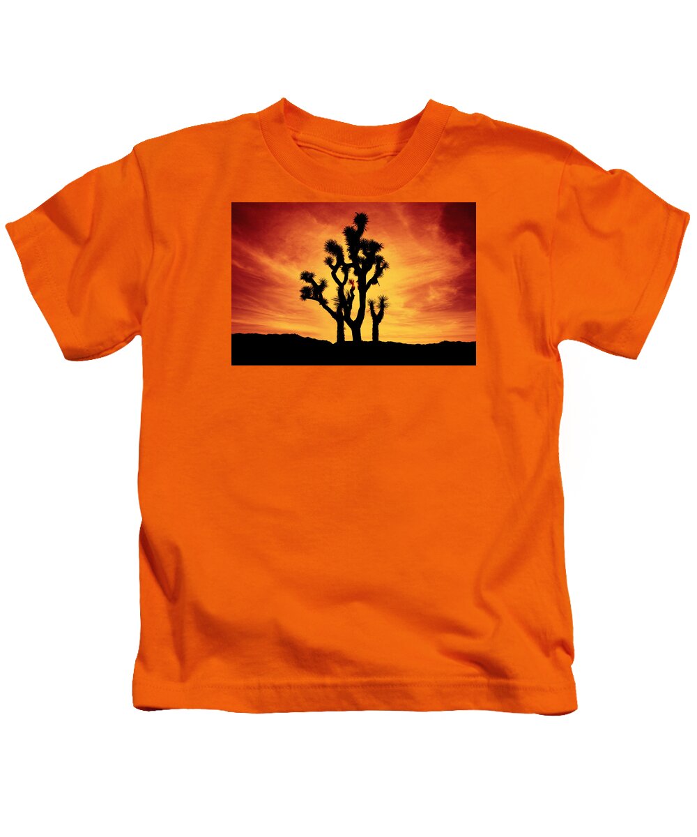 Joshua Tree Kids T-Shirt featuring the photograph Joshua Tree Sunset by Andre Aleksis