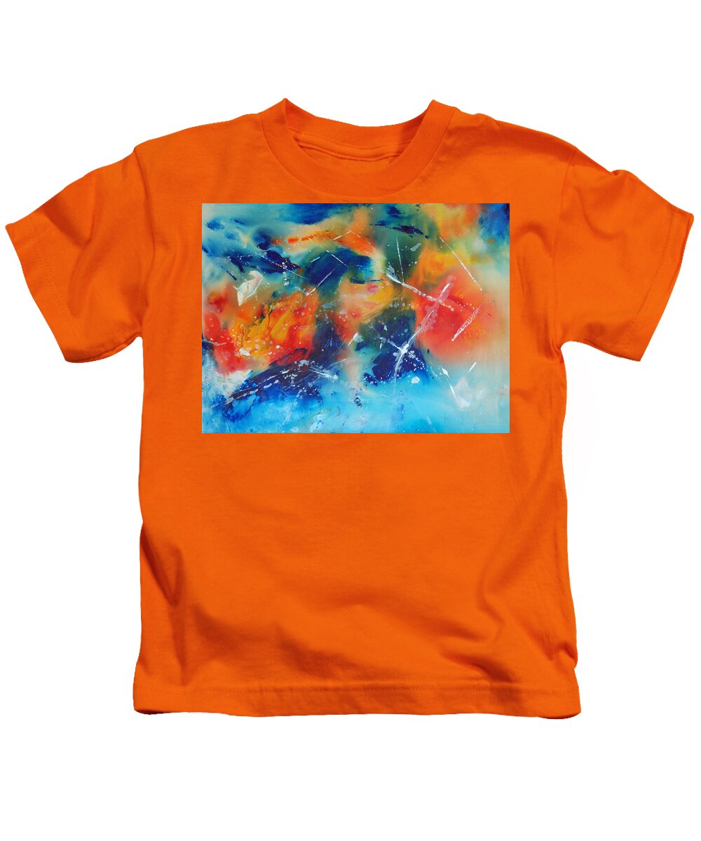 Abstract Kids T-Shirt featuring the painting Ode to Transparency by Dick Richards