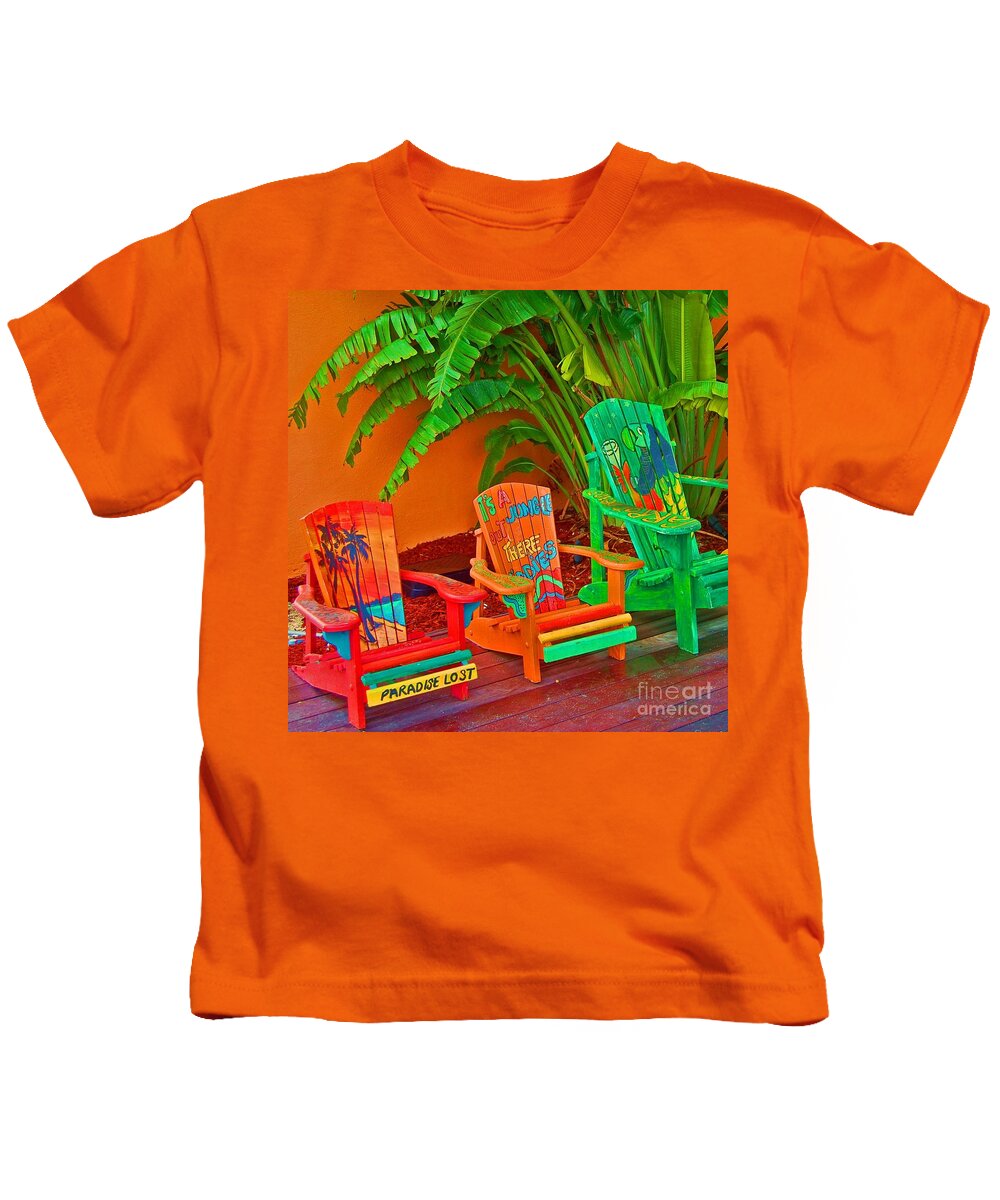 Chairs Kids T-Shirt featuring the photograph Paradise Lost by Debbi Granruth