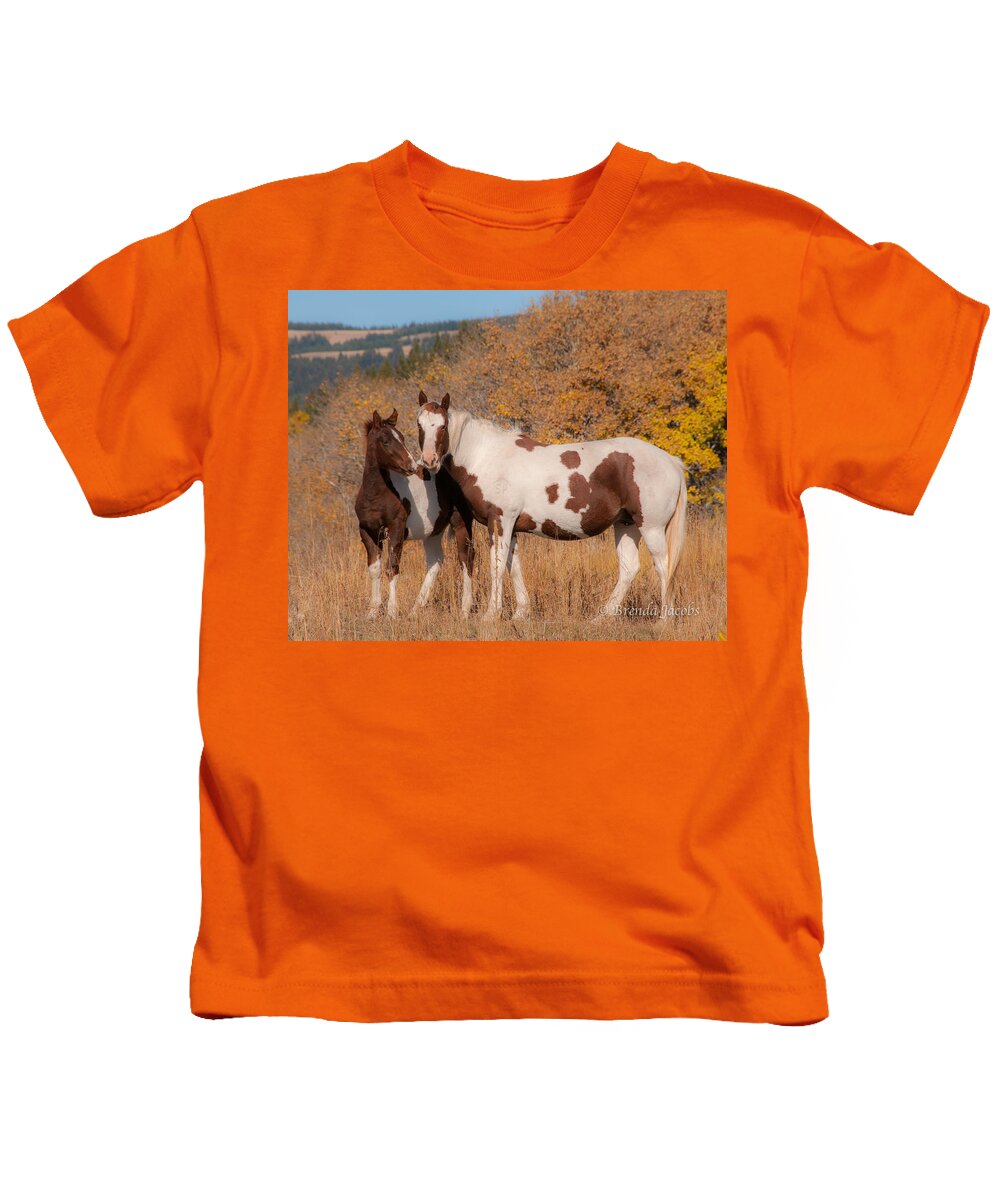 Water Kids T-Shirt featuring the photograph Pintos in Glacier National Park by Brenda Jacobs