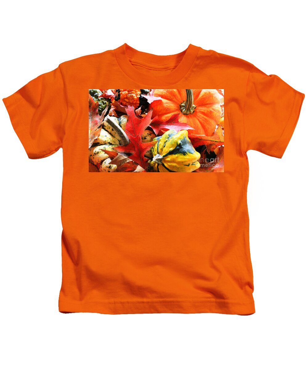 Pumpkin Kids T-Shirt featuring the photograph Rainbow Of Autumn Colors by Judy Palkimas