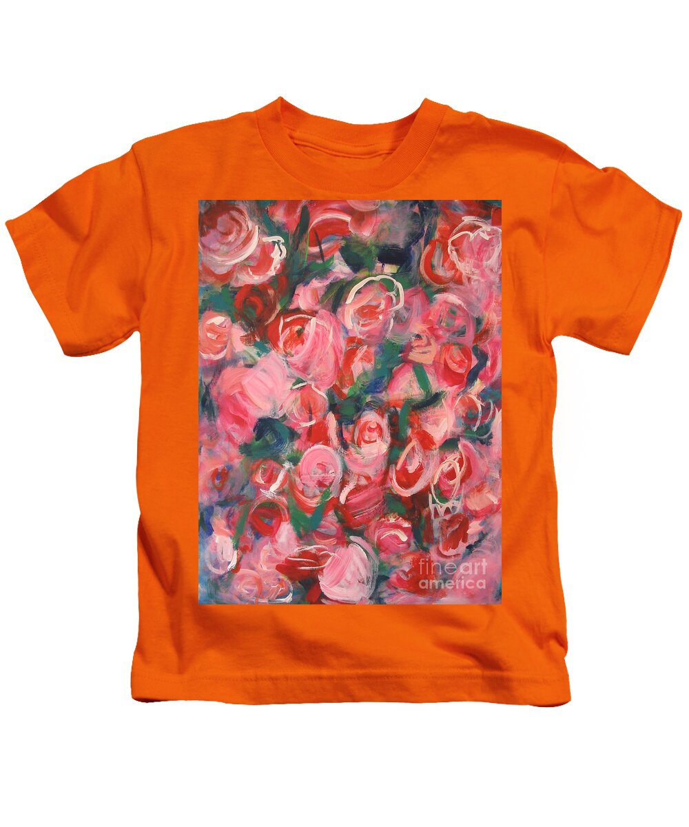Roses Kids T-Shirt featuring the painting Roses by Fereshteh Stoecklein
