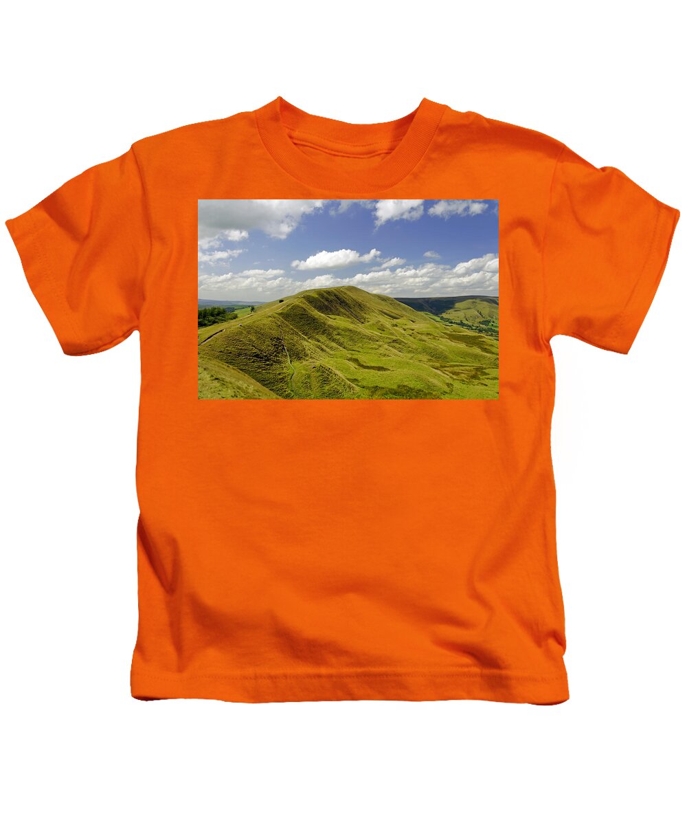 Derbyshire Kids T-Shirt featuring the photograph Rushup Edge from Mam Tor by Rod Johnson