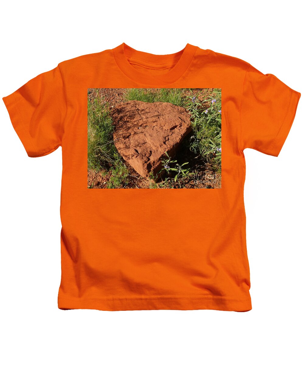 Sedona Kids T-Shirt featuring the photograph Sedona Heart Rock by Mars Besso