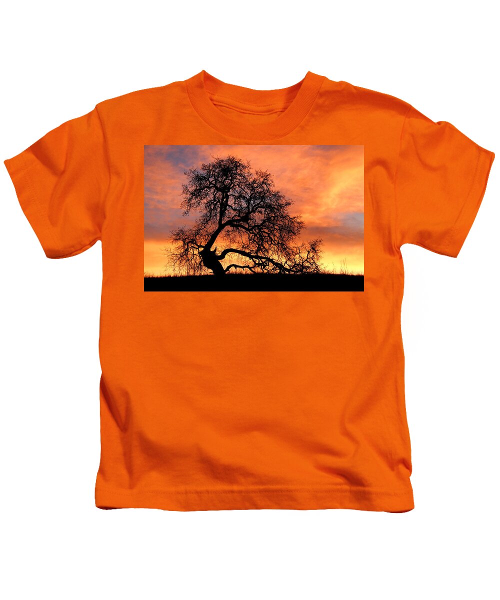 Arastradero Kids T-Shirt featuring the photograph Sky On Fire by Priya Ghose