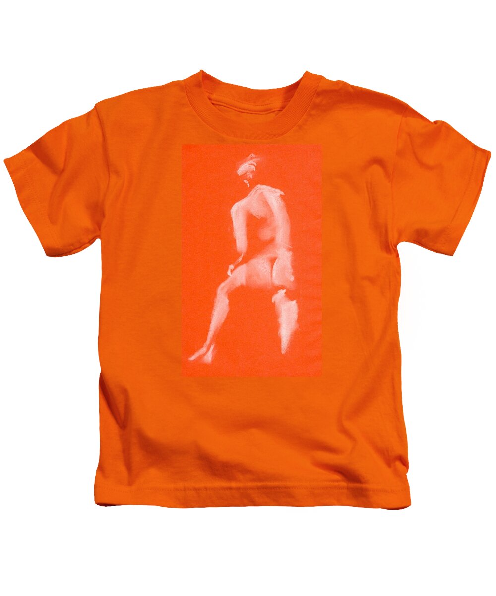 Nude Kids T-Shirt featuring the drawing Step Up Ett Fotsteg Upp by Marica Ohlsson
