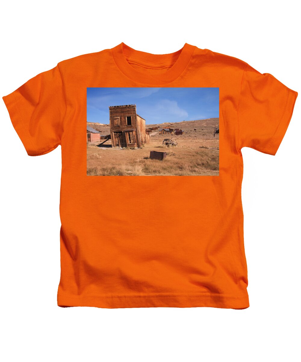 Bodie Ghost Town Kids T-Shirt featuring the photograph Swazey Hotel Bodie Ghost Town by Sue Leonard
