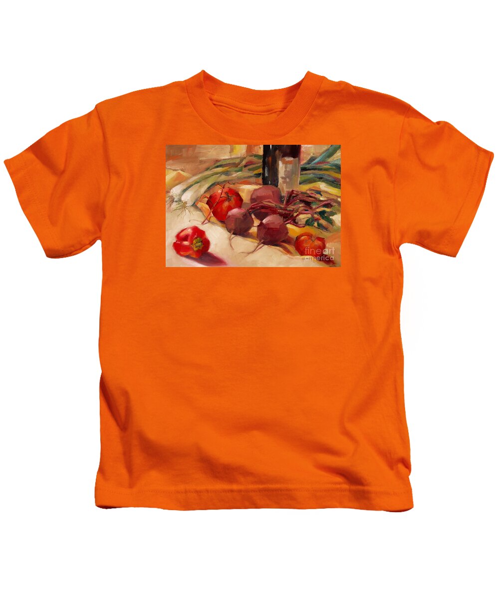 Still Life Kids T-Shirt featuring the painting Tom's Bounty by Michelle Abrams