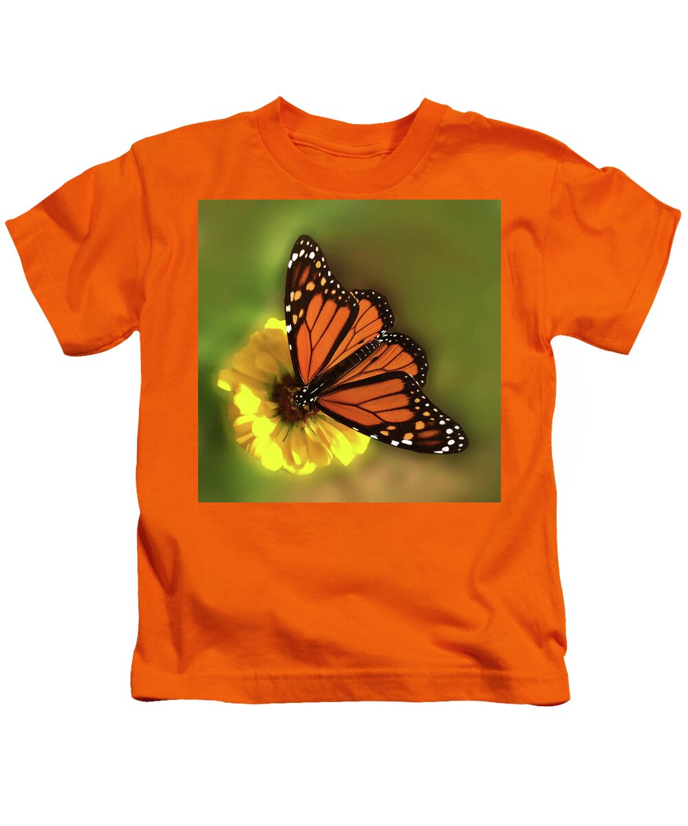 Monarch Butterfly Kids T-Shirt featuring the photograph Grace #1 by Don Spenner