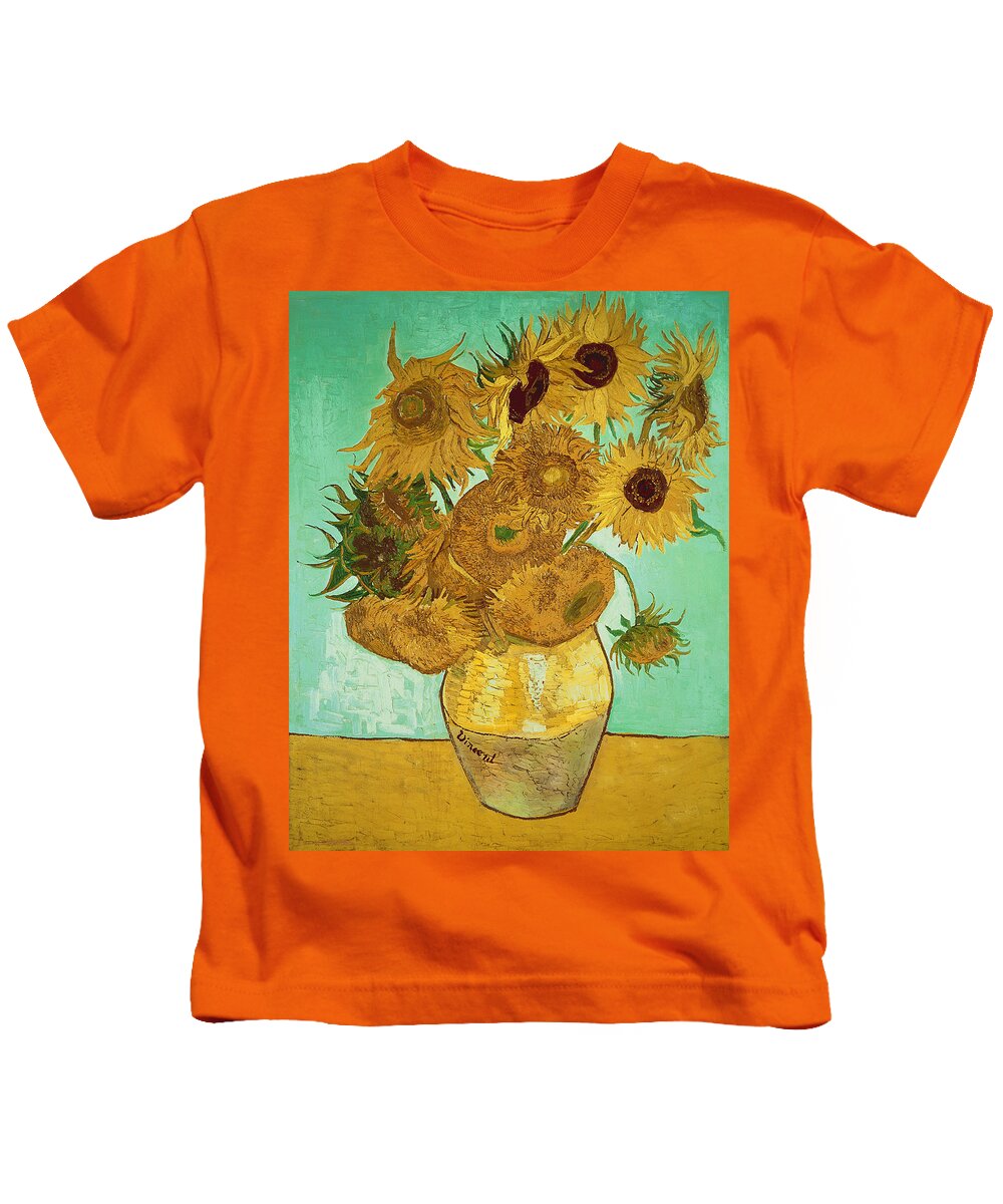 Uforenelig Gæstfrihed Kan ikke læse eller skrive Sunflowers by Van Gogh Kids T-Shirt by Vincent Van Gogh - Pixels