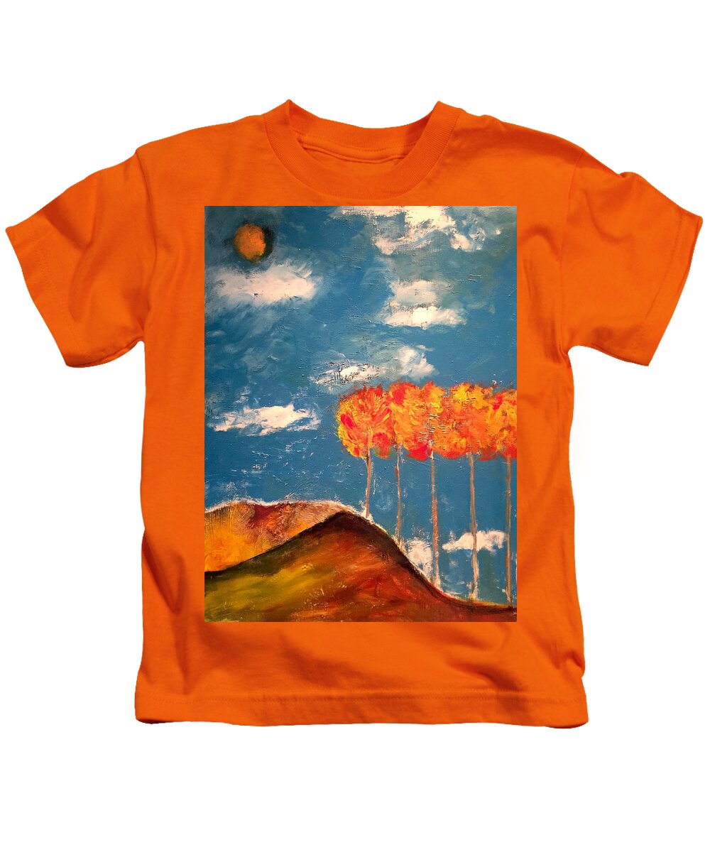 Trees Kids T-Shirt featuring the painting 5 Brothers by Dennis Ellman