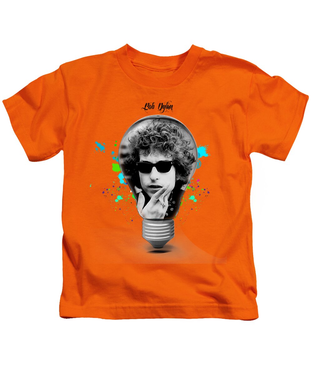 Bob Dylan Kids T-Shirt featuring the mixed media Bob Dylan Collection #56 by Marvin Blaine