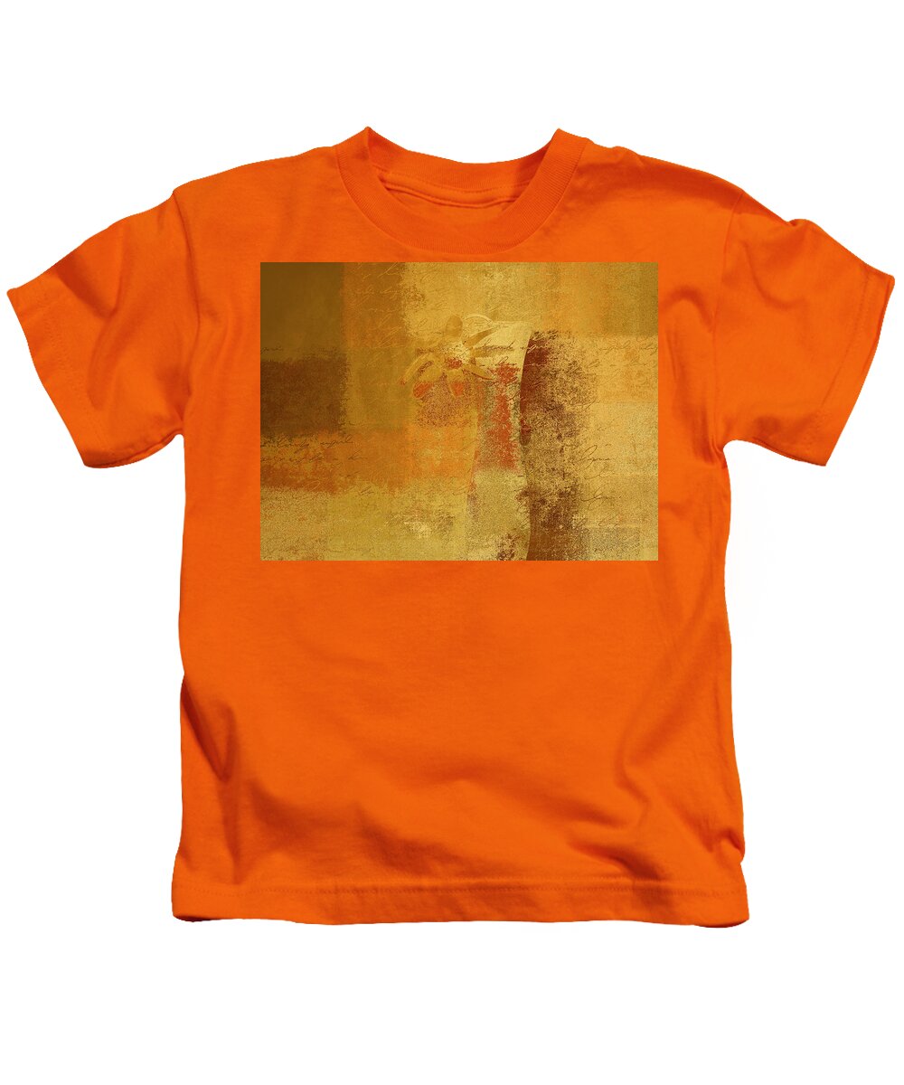 Abstract Kids T-Shirt featuring the digital art Abstract Floral - 14v2ct01a by Variance Collections