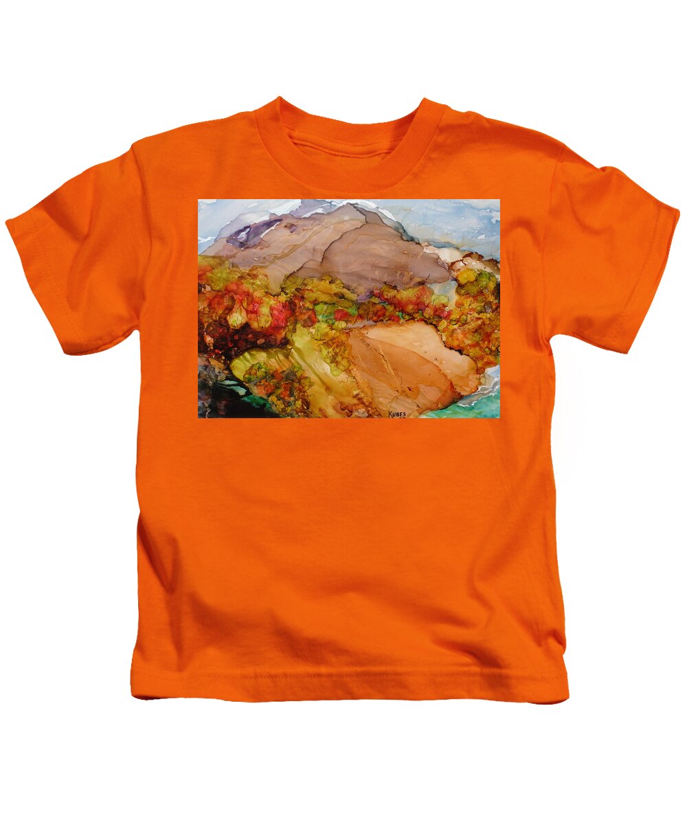 Mountain Kids T-Shirt featuring the painting Arcadia 2 by Susan Kubes