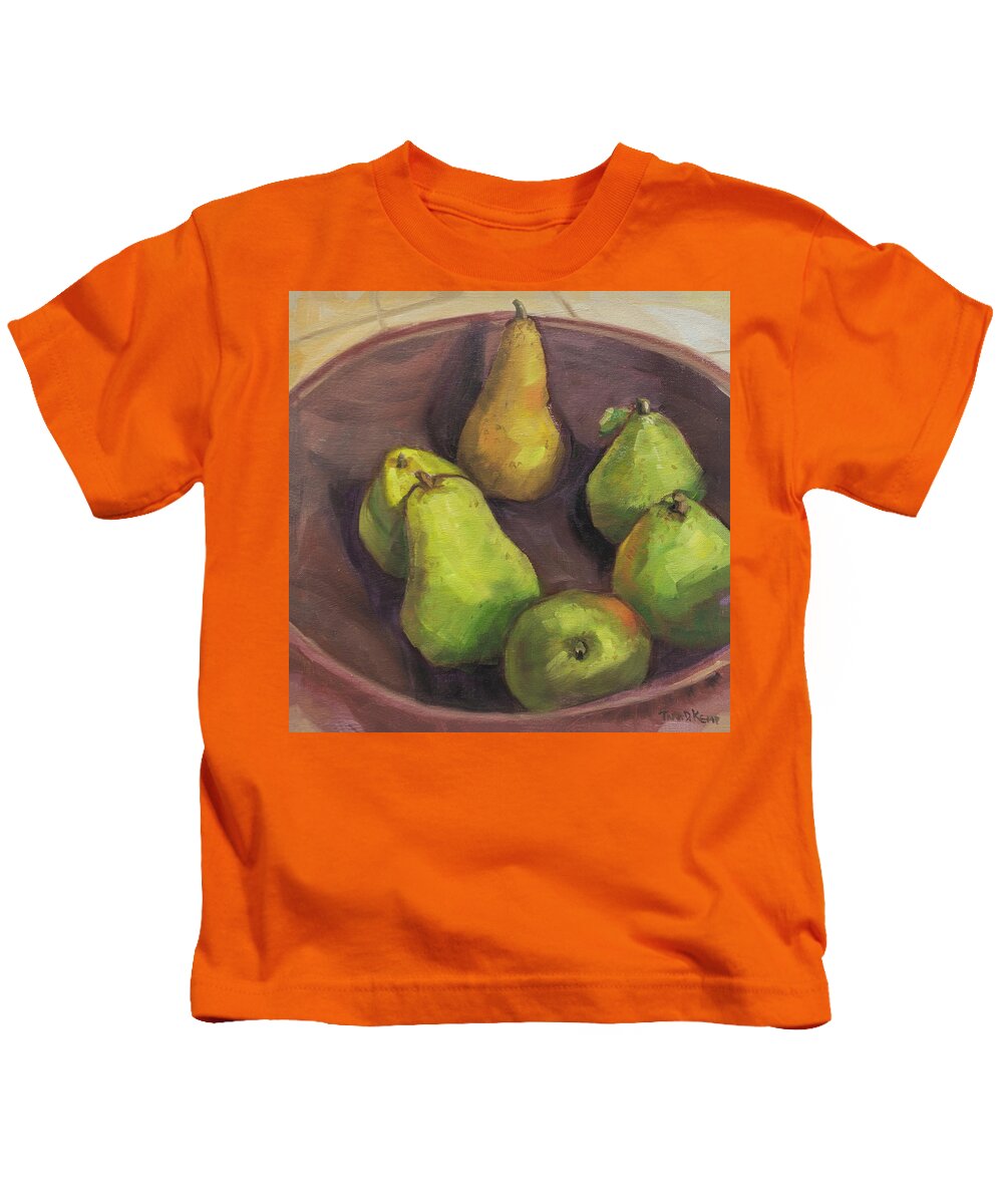 Oregon Kids T-Shirt featuring the painting Assorted Pears by Tara D Kemp