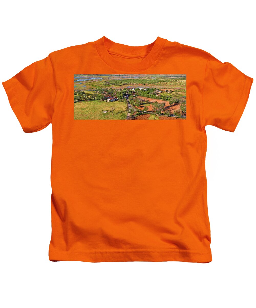 Ranch Kids T-Shirt featuring the painting Bird Over Santa Rosa, Nbr 1D by Will Barger