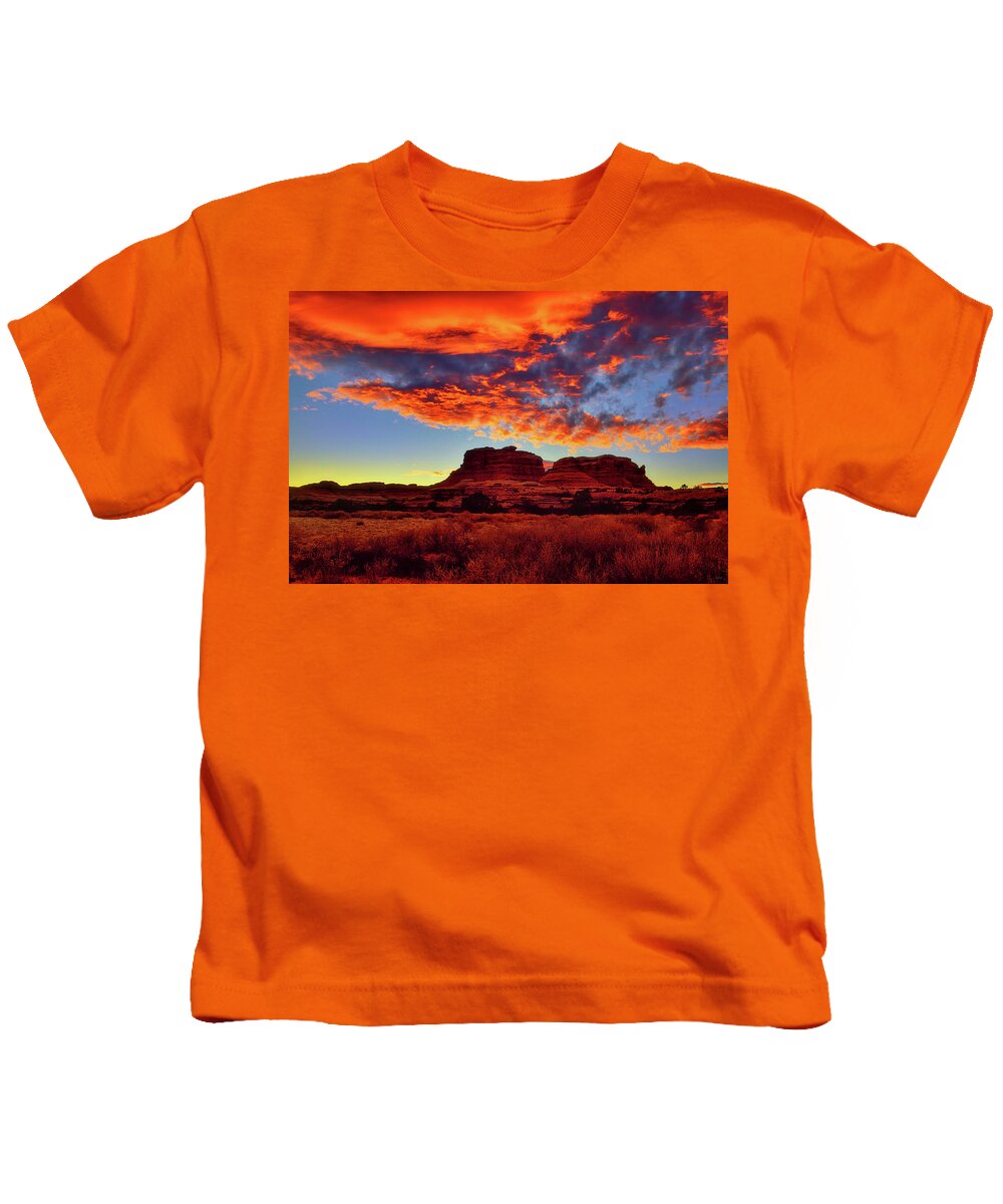 Canyonlands Kids T-Shirt featuring the photograph Canyonlands Sunset by Greg Norrell