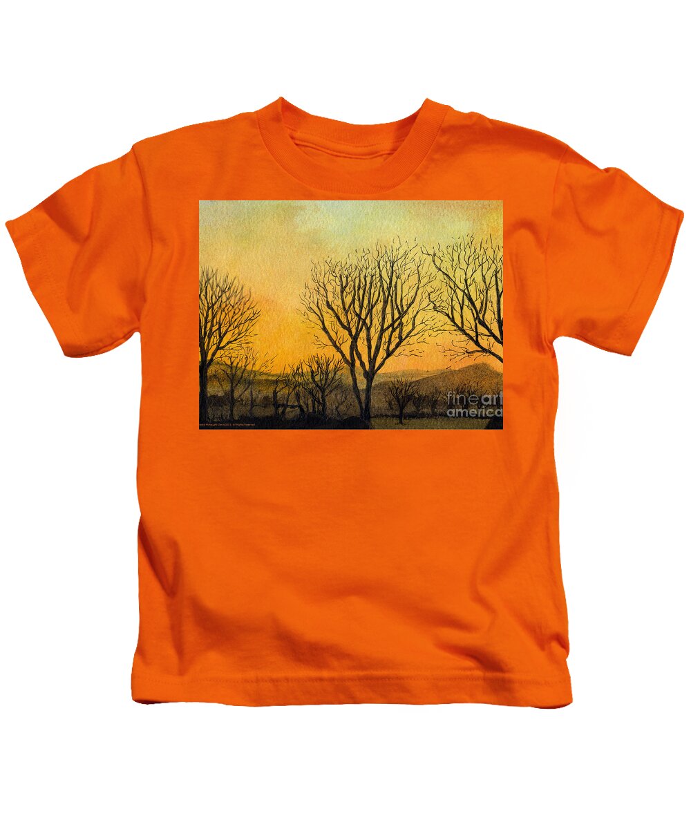 Celtic Sunset Kids T-Shirt featuring the painting Celtic Sunset by Edward McNaught-Davis