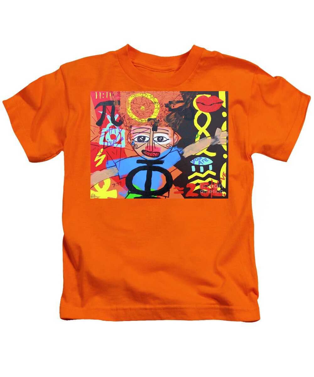 Kids T-Shirt featuring the painting Children Of Ascension by Odalo Wasikhongo