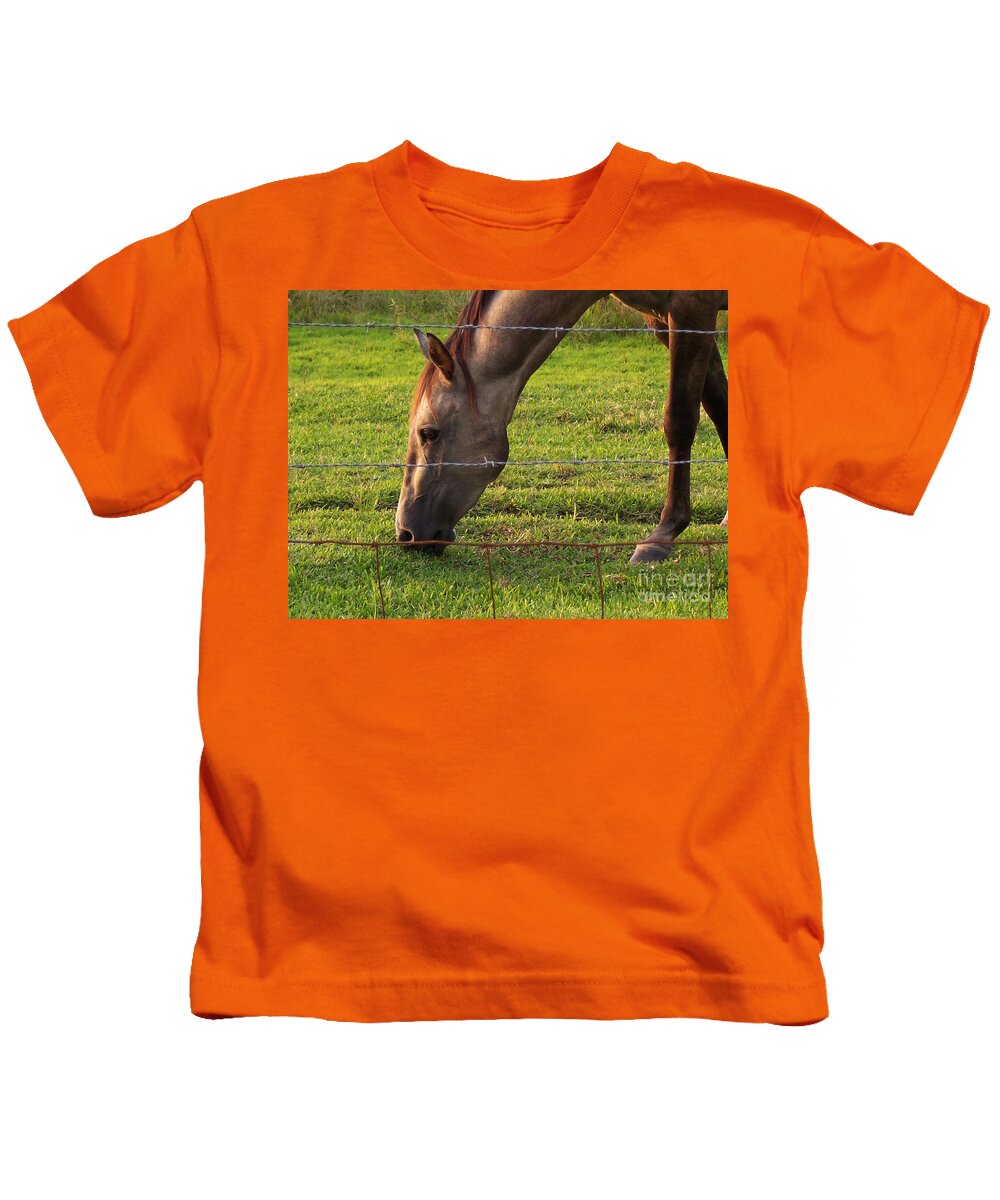 Horse Kids T-Shirt featuring the photograph Daydreaming by Brandy Woods