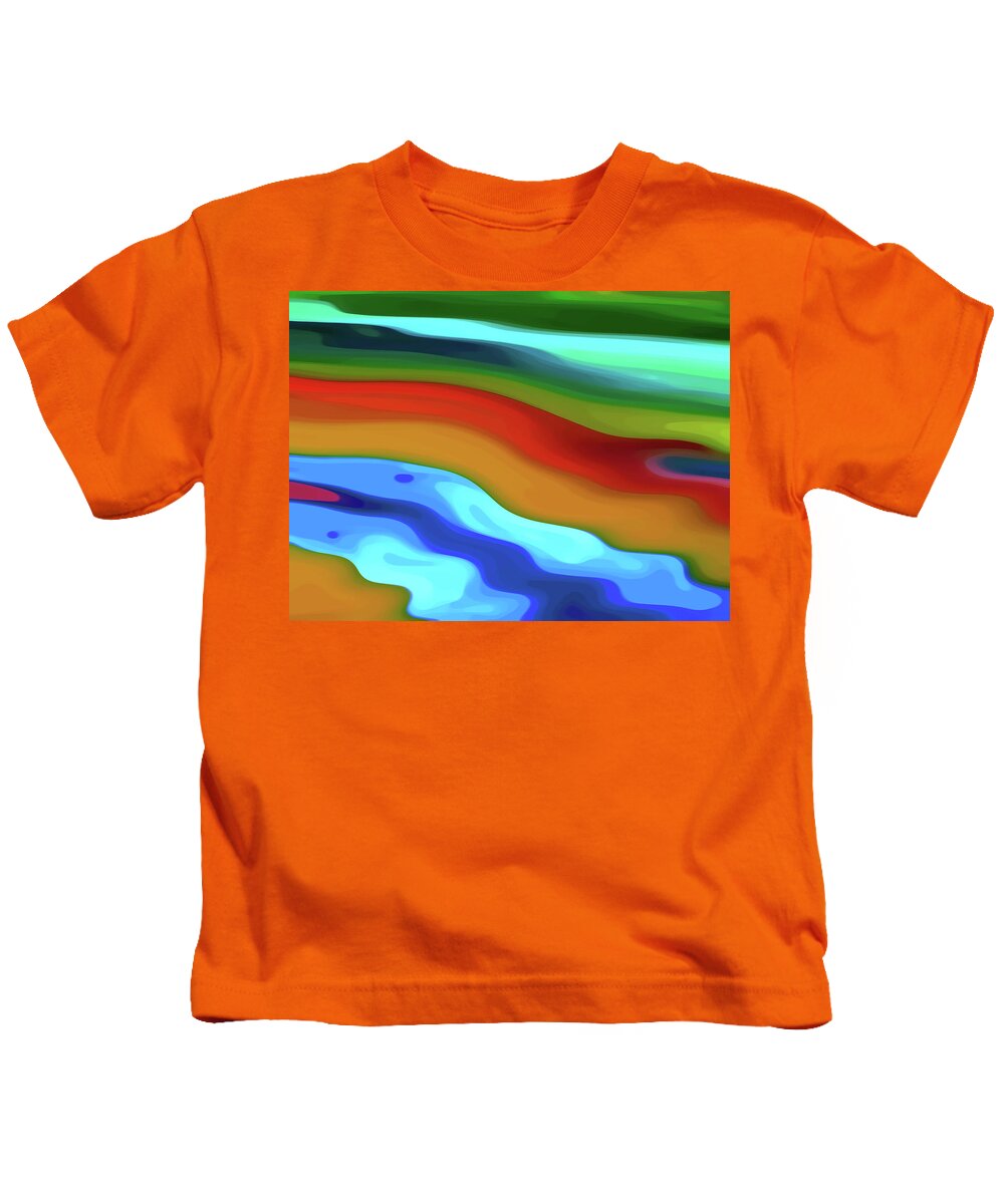 Abstract Kids T-Shirt featuring the digital art Desert River Flowing By by Amy Vangsgard
