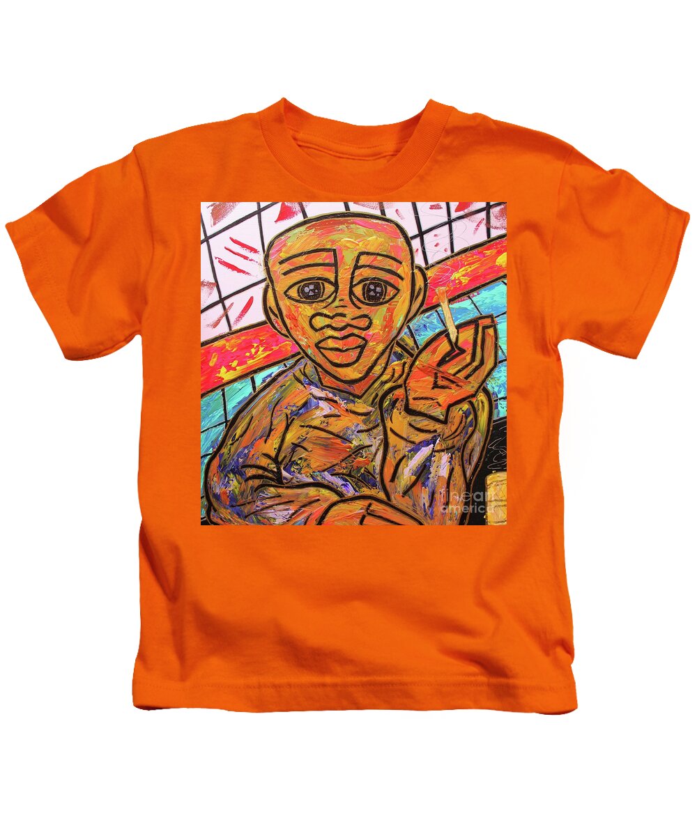 Acrylic Kids T-Shirt featuring the painting Diners At The Bar by Odalo Wasikhongo