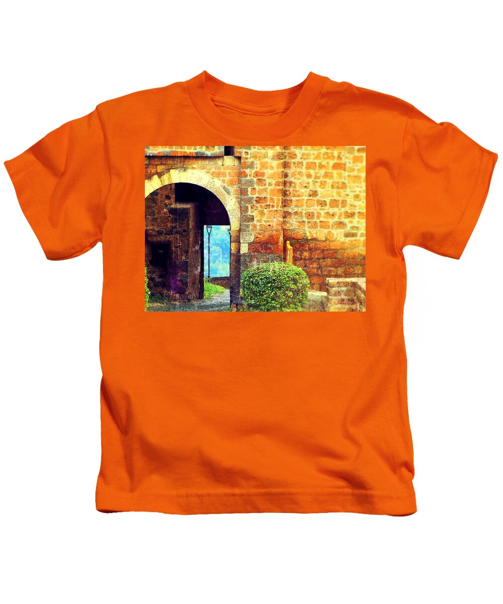 Italy Kids T-Shirt featuring the photograph Door from Orvieto Italy by Mindy Newman