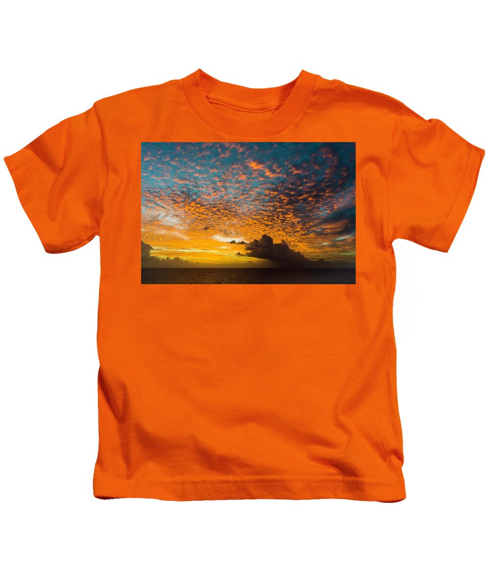 Barbados Kids T-Shirt featuring the photograph Dusk, East of Barbados by John Roach