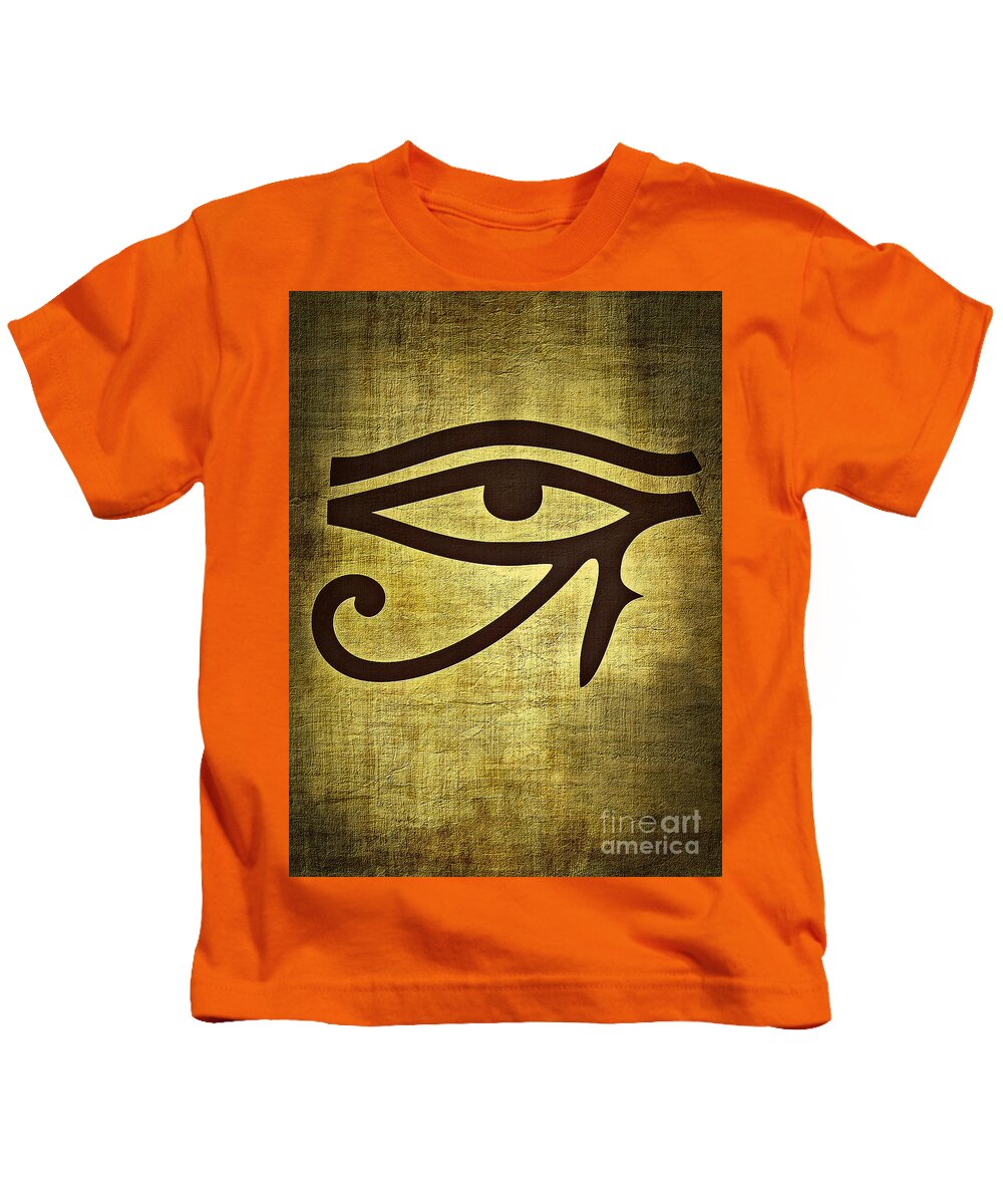 Eye Kids T-Shirt featuring the digital art Eye of Horus by Binka Kirova