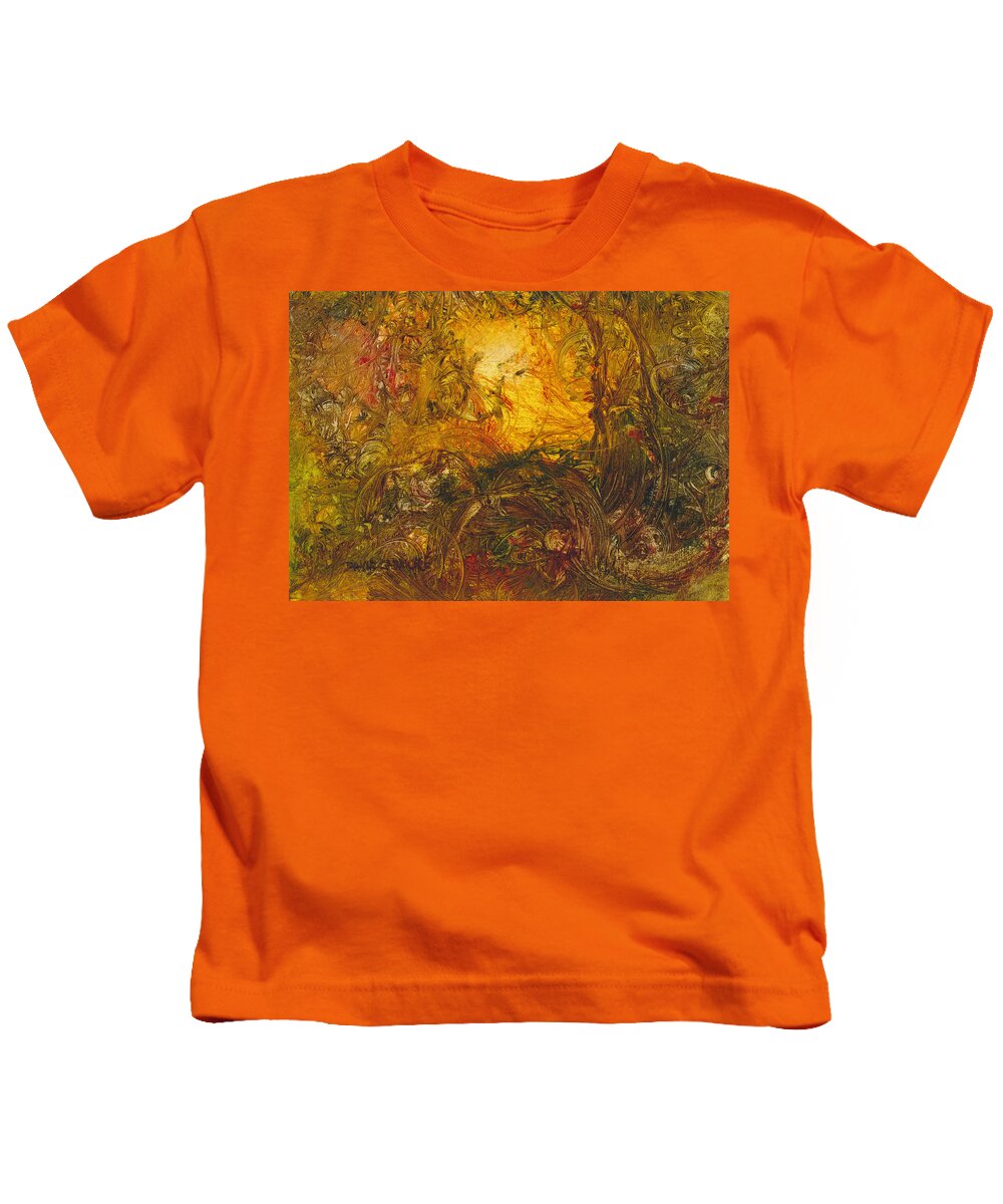 Forest Kids T-Shirt featuring the painting Forest Light 60 by David Ladmore