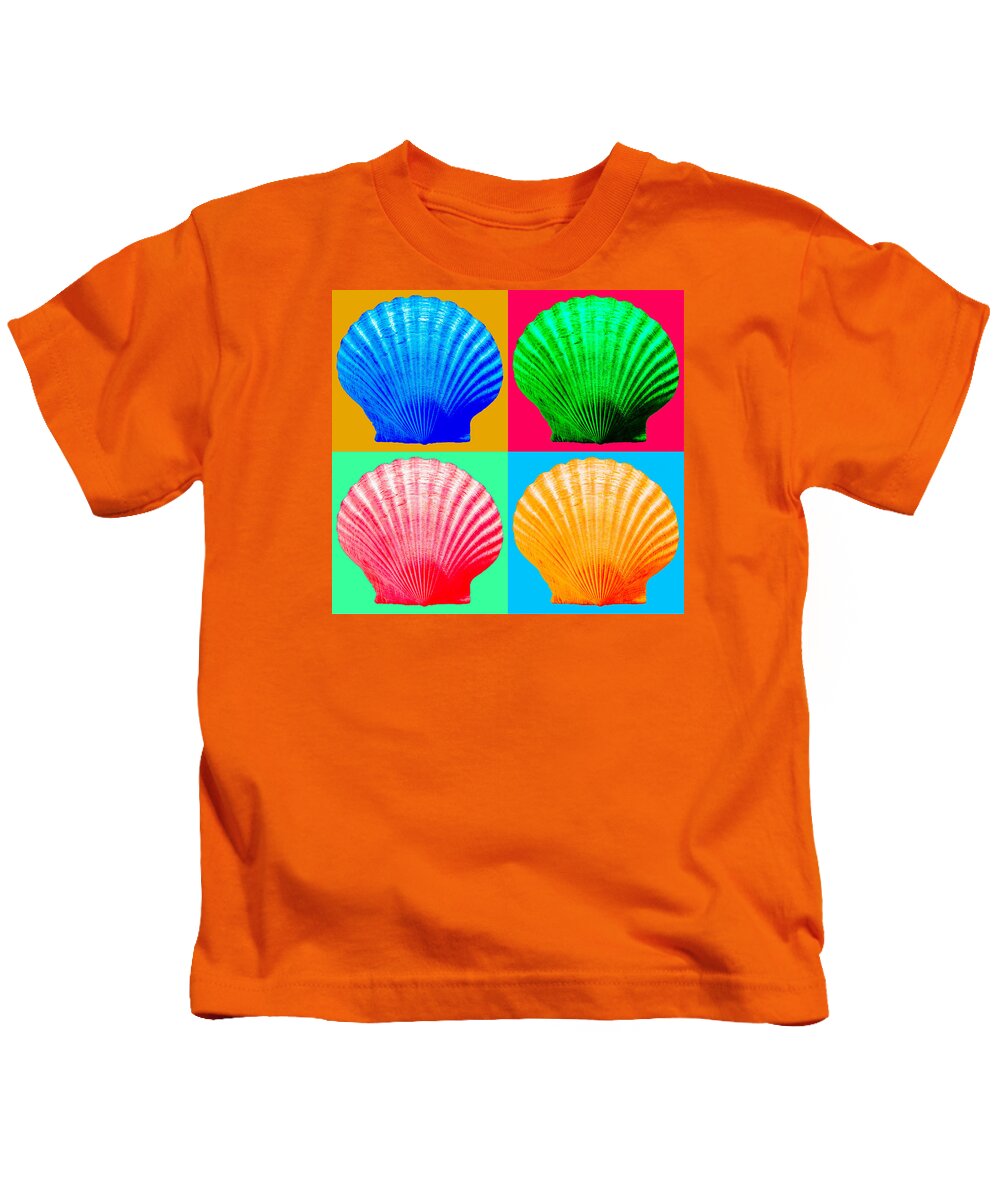 Sea Kids T-Shirt featuring the photograph Four Sea Shells by WAZgriffin Digital