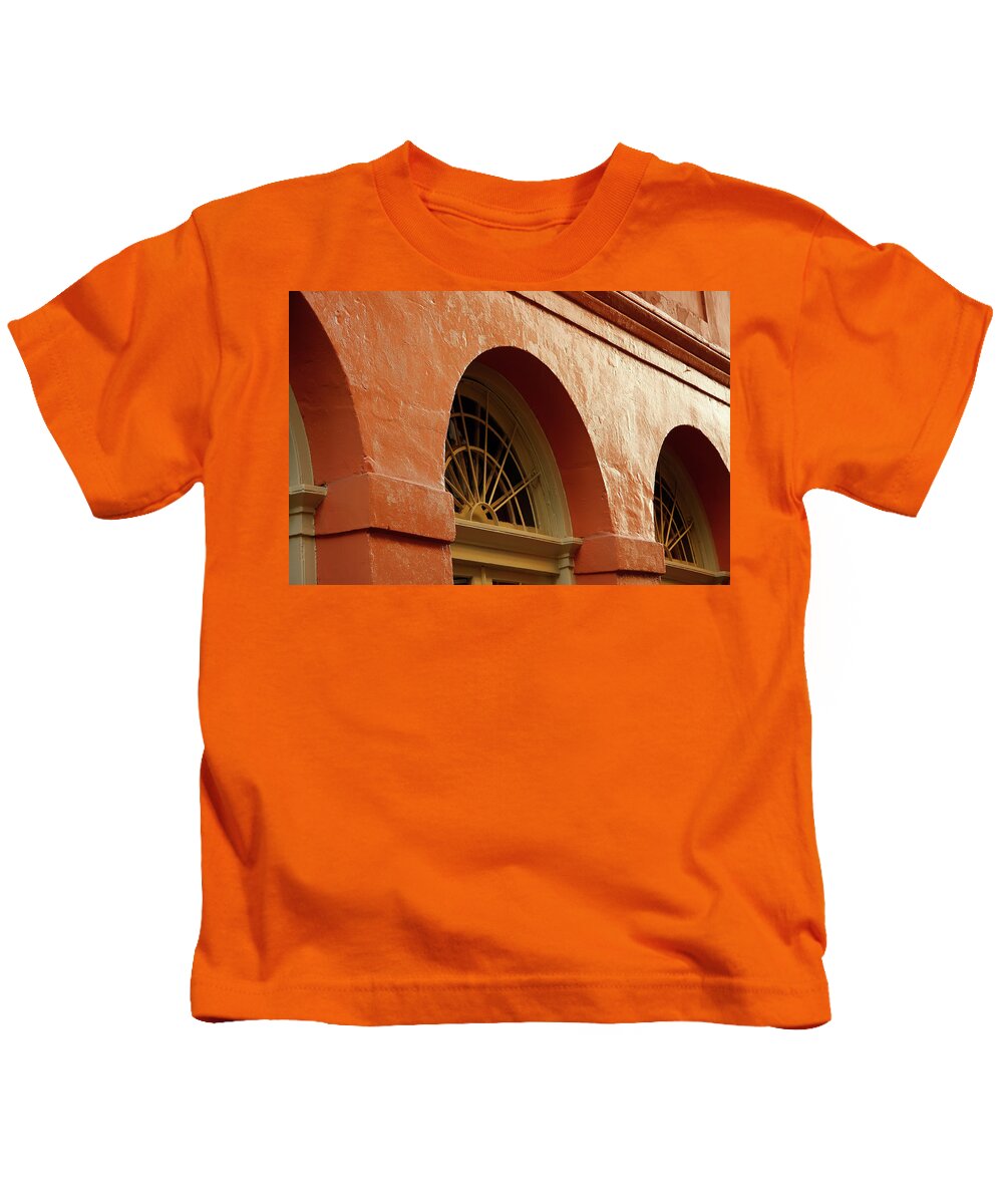 French Quarter Kids T-Shirt featuring the photograph French Quarter Arches by KG Thienemann