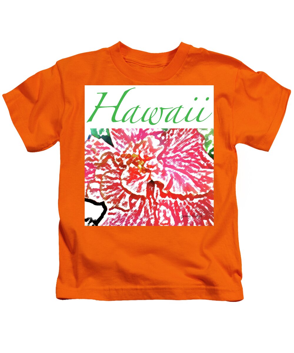 Hawaii Kids T-Shirt featuring the digital art Hawaii Blush by James Temple