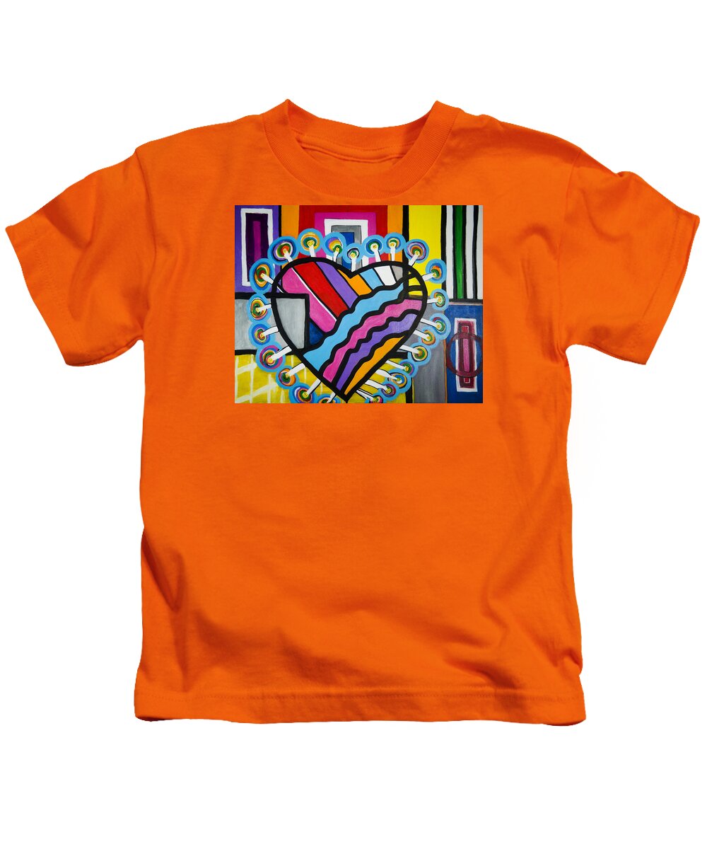 Heart Kids T-Shirt featuring the painting Heart by Jose Rojas