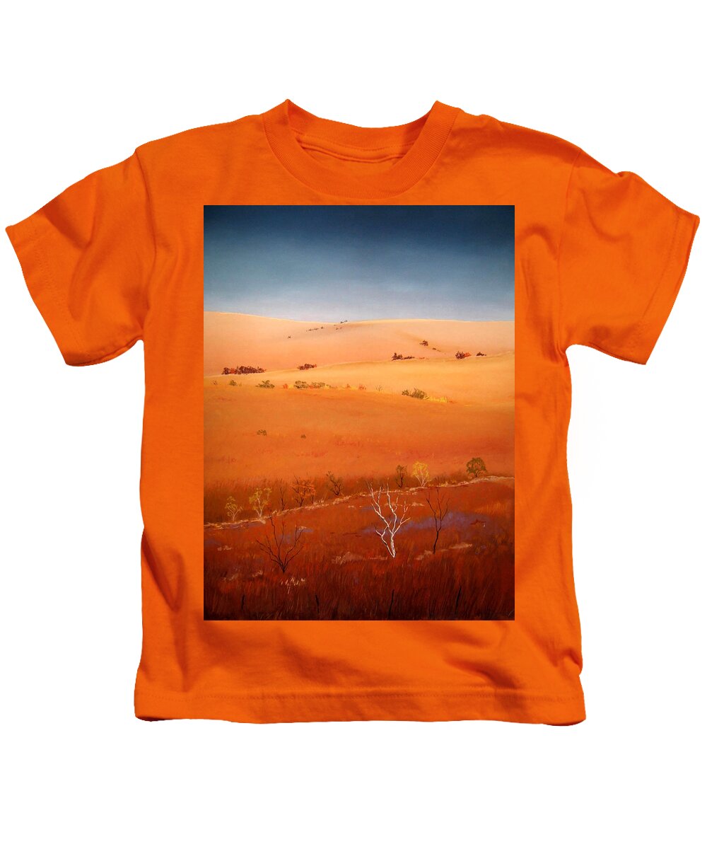 Landscape Kids T-Shirt featuring the pastel High Plains Hills by William Renzulli
