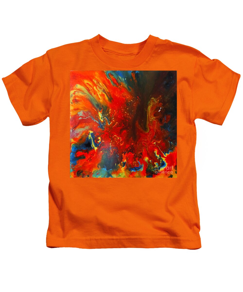 Abstract Painting Kids T-Shirt featuring the painting Hyperspace Journey by Jarek Filipowicz