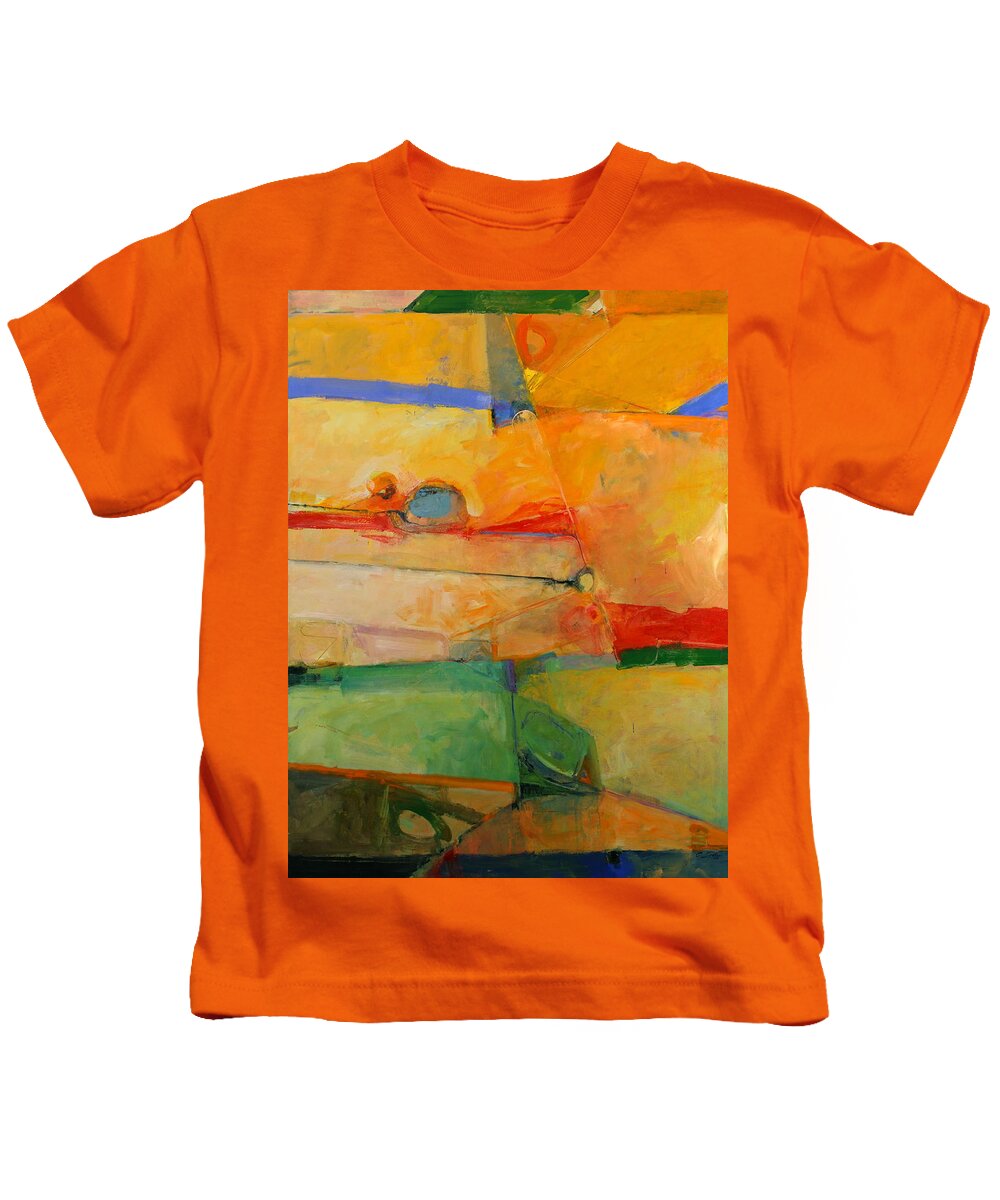Abstract Painting Kids T-Shirt featuring the painting I'm in corn by Cliff Spohn