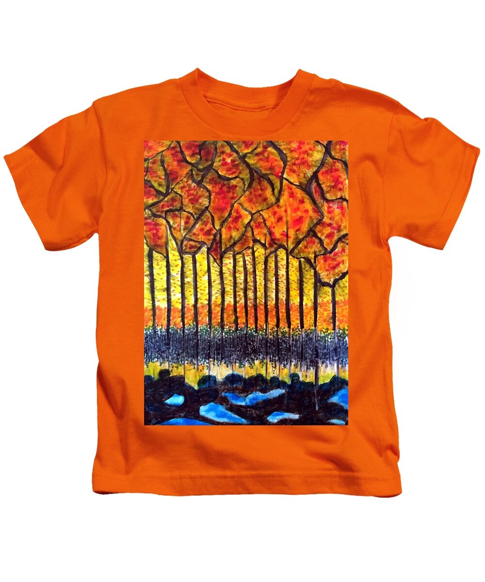 Trees Kids T-Shirt featuring the drawing Imaginarium by Dennis Ellman