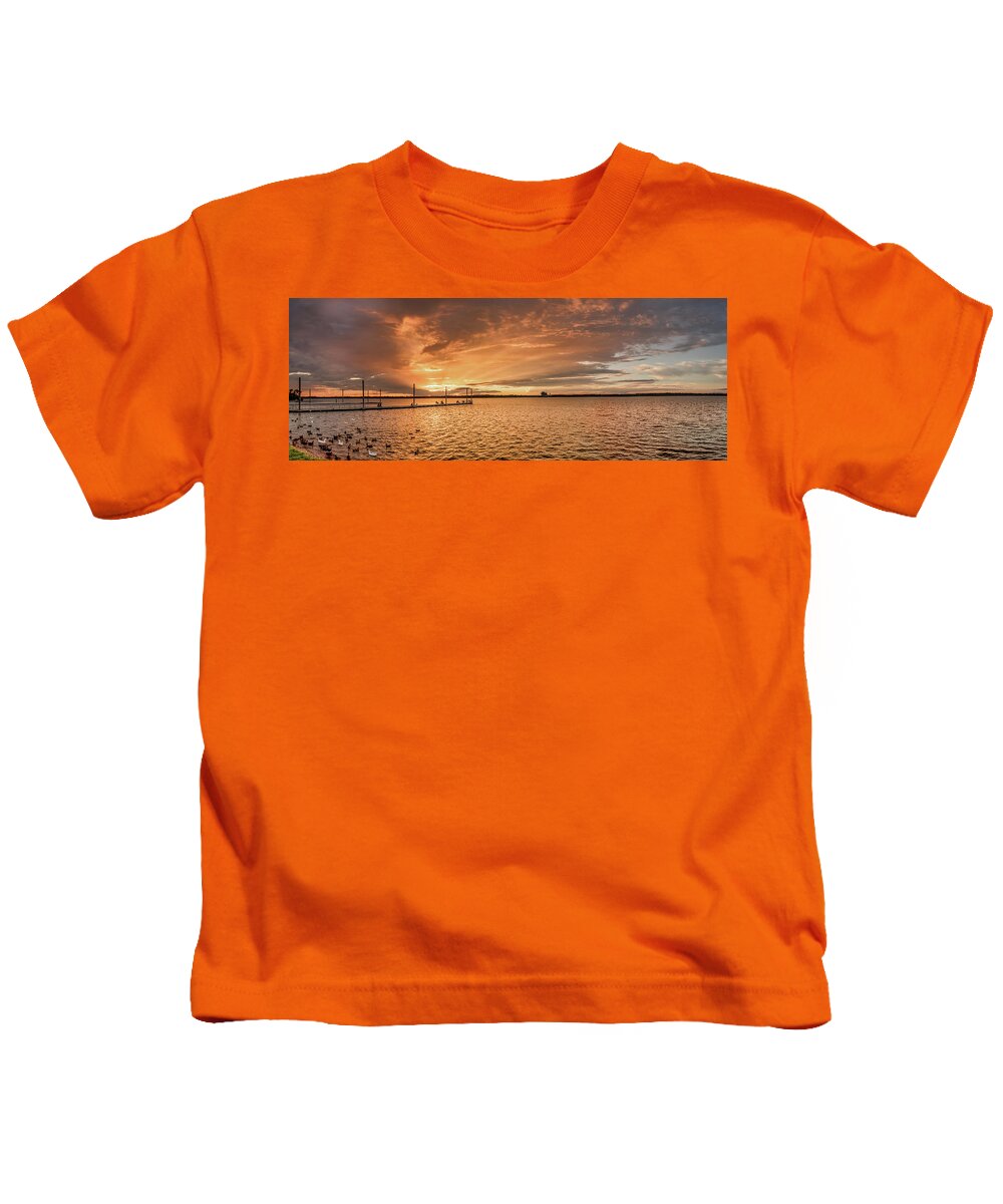 Sunset Kids T-Shirt featuring the photograph Lake Sunset by Robert Bellomy