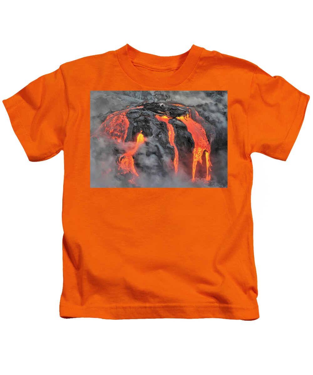 Lava Kids T-Shirt featuring the photograph Lava Falls by Heidi Fickinger