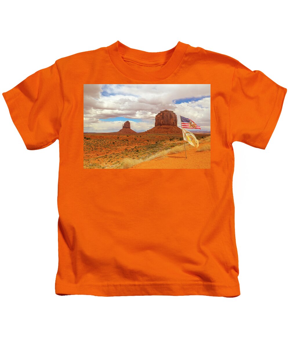 Usa Kids T-Shirt featuring the photograph Navajo Nation Flag by Alberto Zanoni