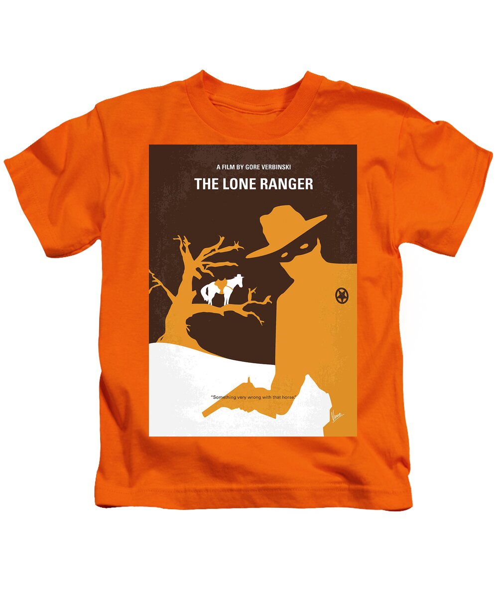 The Lone Ranger Kids T-Shirt featuring the digital art No202 My The Lone Ranger minimal movie poster by Chungkong Art
