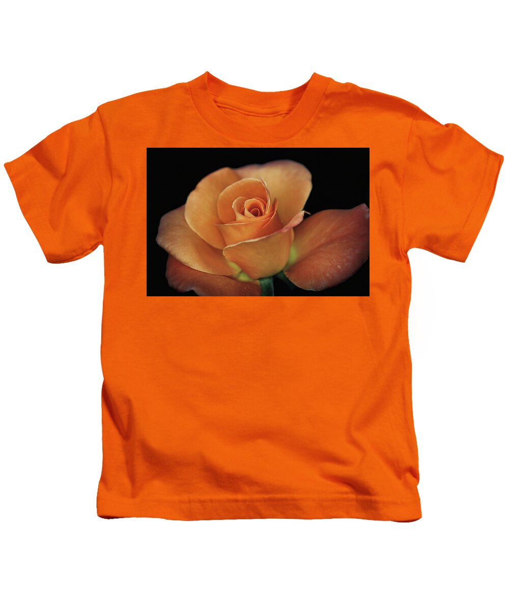 Roses Kids T-Shirt featuring the photograph Orange Cream by Elaine Malott