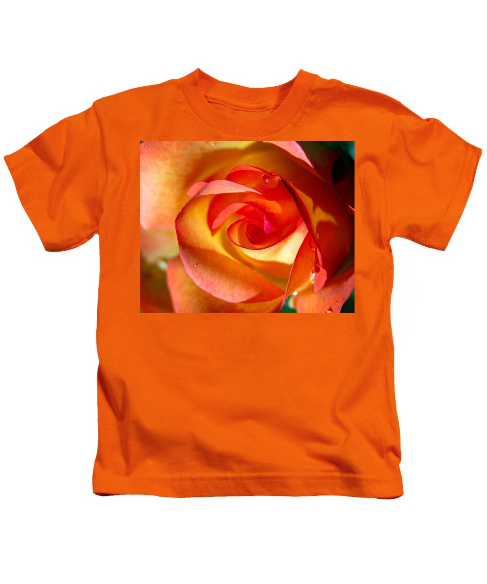 Rose Kids T-Shirt featuring the photograph Peach Rose by Amy Fose